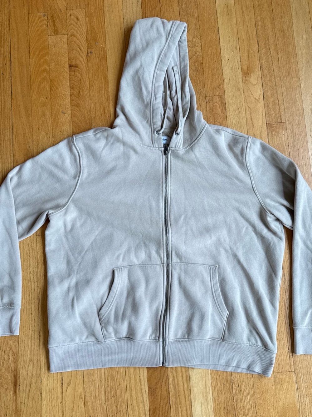 Goodfellow & Co Cream Full-Zip Hooded Sweatshirt